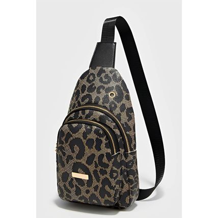 Leopard Printed Fanny Pack PU Leather Sling Belt Bag