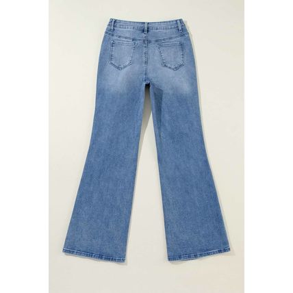 Ashleigh Blue Acid Wash Distressed Wide Leg High Waist Jeans