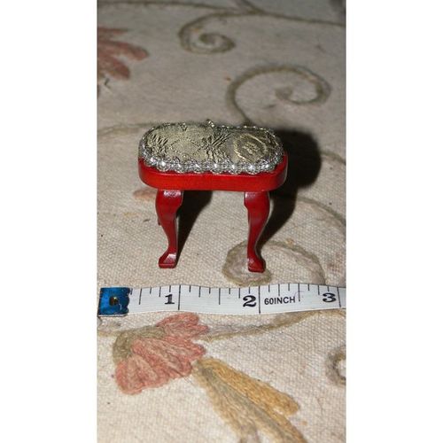 1:12 dollshouse Oval Georgian Stool Olive Cushion