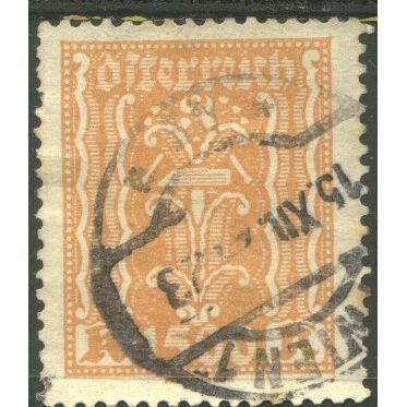 Austria 1922 - SG494 - 1500k orange - Pincers and Hammer - used