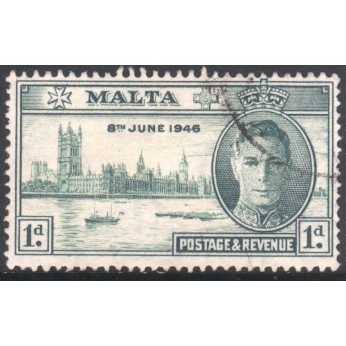 Malta 1946 - SG232 - 1d green - Victory inset KGV1 - used