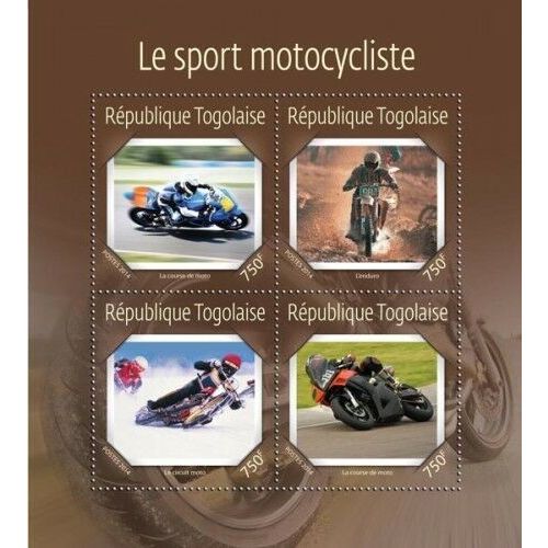 TOGO 2014 SHEET MNH MOTORSPORT SPORT MOTOCYCLISTE MOTORCYCLING MOTOCICLISMO 7