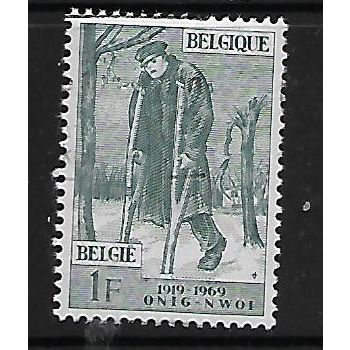 BELGIUM 1969 NATIONAL WAR INVALIDS 1F GREEN SG 2130 FINE USED