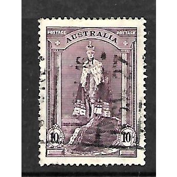 AUSTRALIA 1938 10s DULL PURPLE KING GEORGE VI SG 177 USED