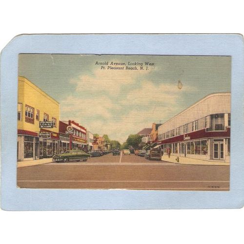 New Jersey Pt Pleasant Beach Arnold Ave Looking West Street Scene Intersec~3694