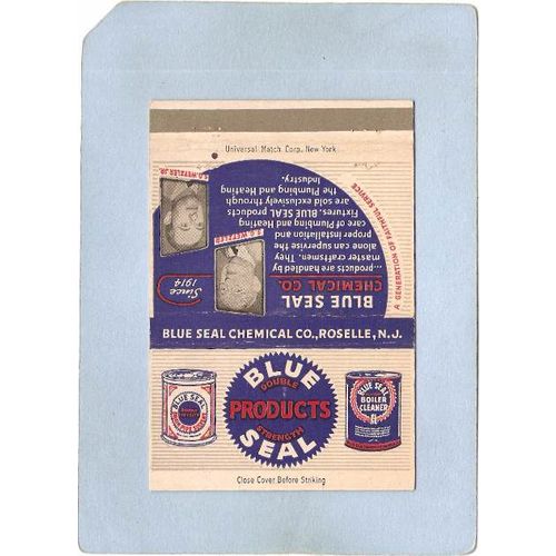 New Jersey Roselle Royal Flash Matchcover Blue Seal Chemical Co w/Pictures~3547