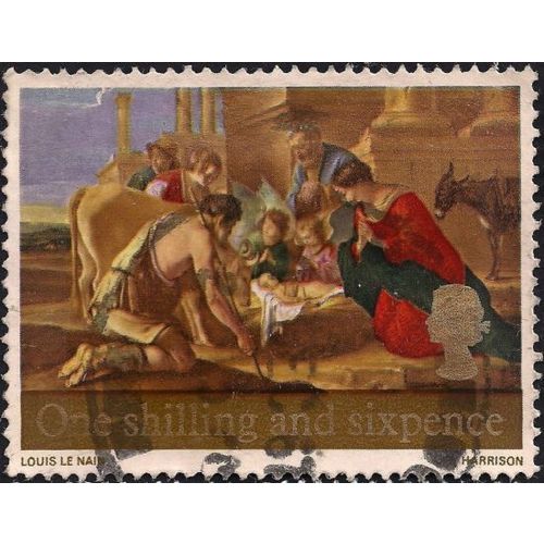 GB, CHRISTMAS, The Adoration of the Shepherds, brown 1967, 1/6, #2