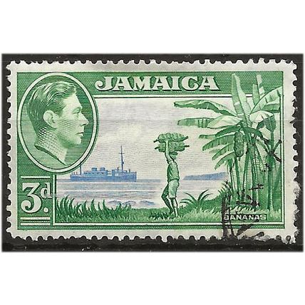 Jamaica 1938 SG126 3d Ultramarine & Green Fine Used . ..