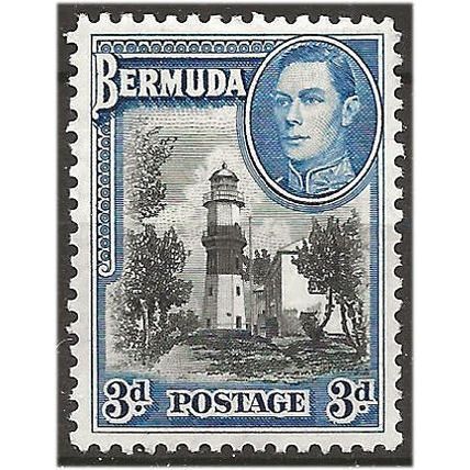 Bermuda 1941 SG114a 3d Black & Deep Blue Mounted Mint . .. .