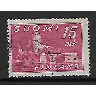 FINLAND 1930 OLAVINLINNA 15M PURPLE SG 410 FINE USED
