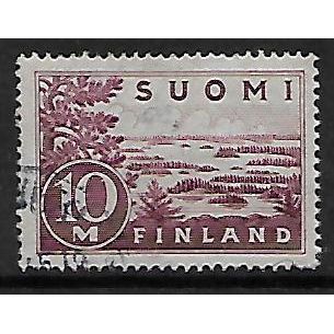 FINLAND 1930 10M LILAC LAKE SAIMAA SG276b FINE USED