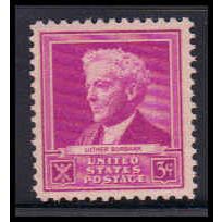 876 3c Luther Burbank Fine Plus MNH W1944