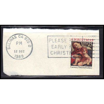 Used 2427 25c Madonna and Child Salinas, CA. E0118