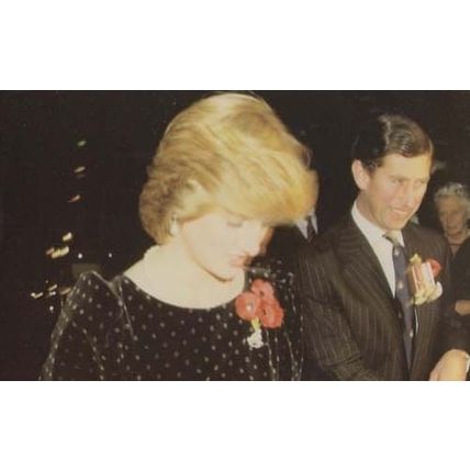 Princess Diana Prince Charles at Albert Hall Remembrance Sunday Royal Postcard