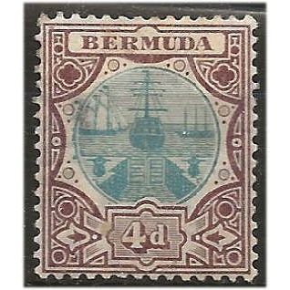 Bermuda 1909 SG42 4d Blue & Chocolate Mounted Mint ...