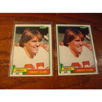 1981 Topps, 2-Cards, DWIGHT CLARK Rc, 49ers #422