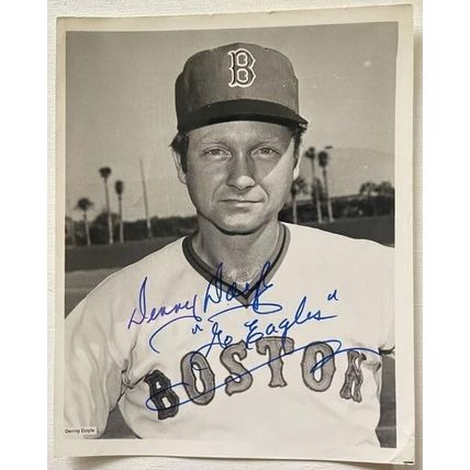 Denny Doyle Signed Autographed Vintage Glossy 8x10 Photo Boston Red Sox