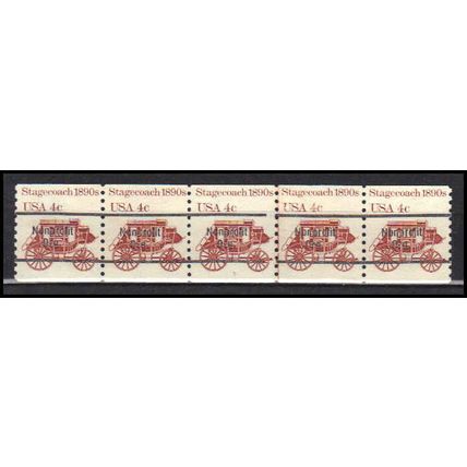 1898Ab 4c Stagecoach Fine MNH Dry Gum PNC 5/5 Line Gap AA0051