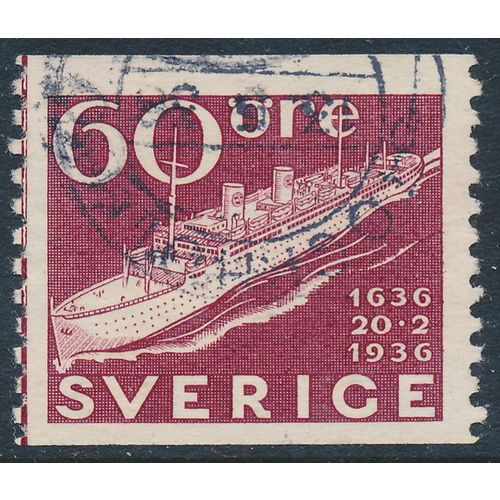 Sweden Facit 256/Scott 261, 60ö maroon Postal Service Anniversary, FVF used