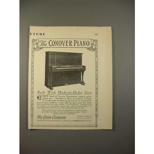 1913 Conver Piano Ad - Made-to-Order Care