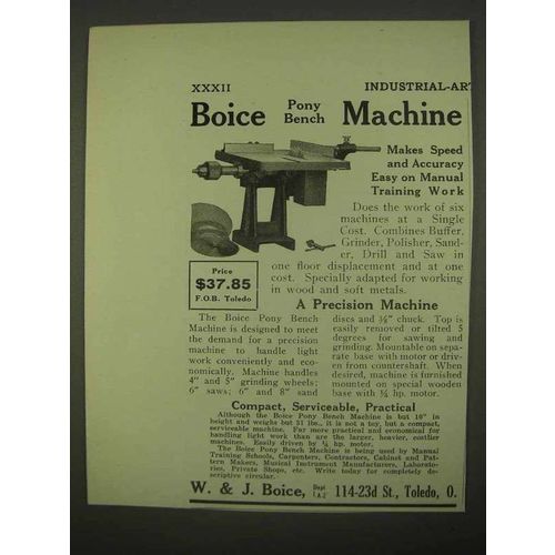 1922 Boice Pony Bench Machine Ad - Speed and Accuracy