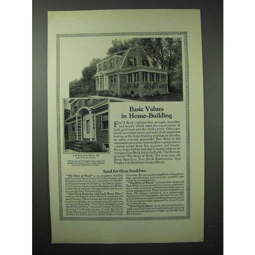 1923 American Face Brick Association Ad - House No. 628