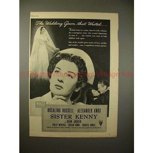1946 Sister Kenny Movie Ad - Rosalind Russell, A. Knox!