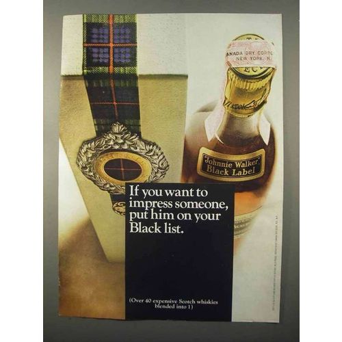 1966 Johnnie Walker Black Label Scotch Ad - Impress