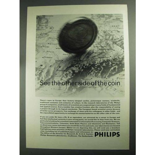 1968 Philips Research Laboratories Ad - Side of Coin