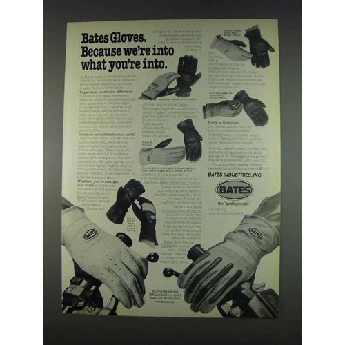 1982 Bates Gloves Ad - Winter, Motocross, Summer