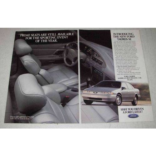 1995 Ford Taurus SE Car Ad - Prime Seats Available for Sporting Event