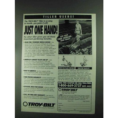 1994 Troy-Bilt Tiller Ad - Just One Hand