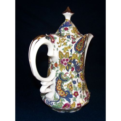 Lefton Paisley Fantasia coffee pot 6793 multicolored vintage good condition