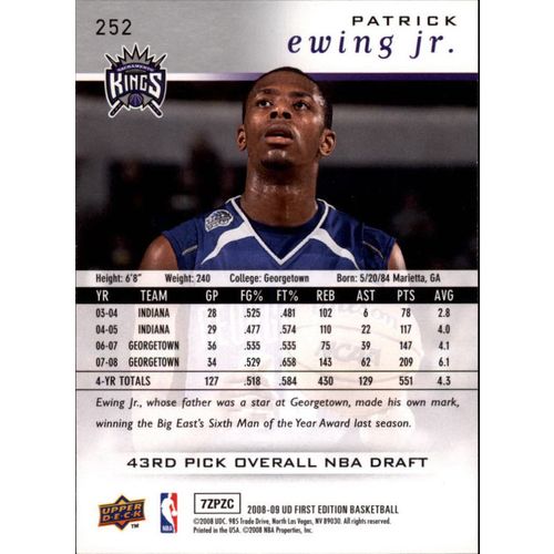 2008-09 Upper Deck First Edition Basketball Patrick Ewing Jr. #252