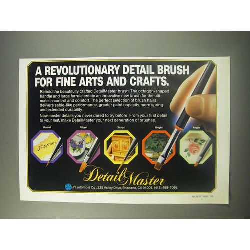 1990 Yasutomo DetailMaster Brush Ad - A revolutionary detail brush