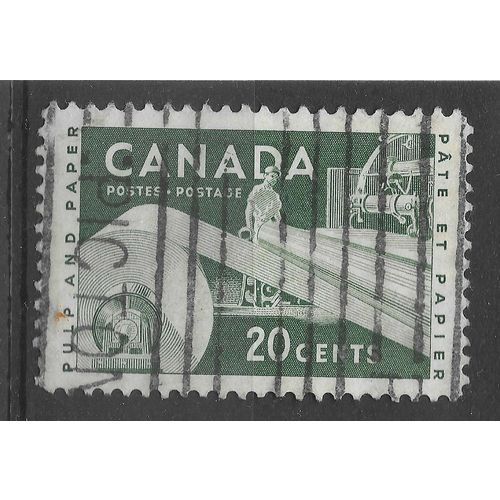 Pulp and Paper canada stamp - 20c green - see scan
