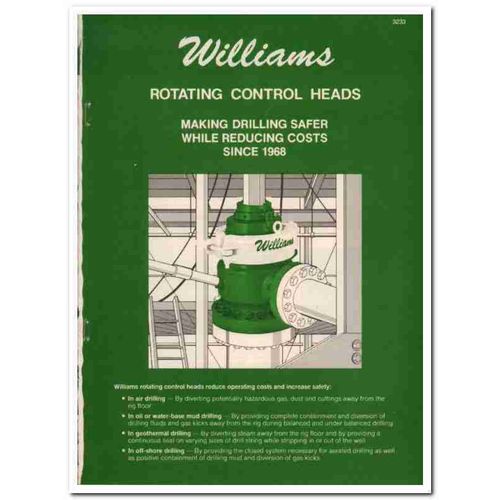 Williams Tool Company 1993 Vintage Catalog Oil Rotating Control Heads