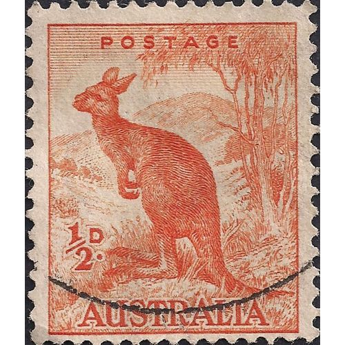 AUSTRALIA, MAMMALS, Kangaroo, Macropus rufus, orange 1949, ½d