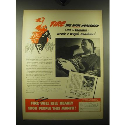 1948 National Board of Fire Underwriters Ad - A Cigarette