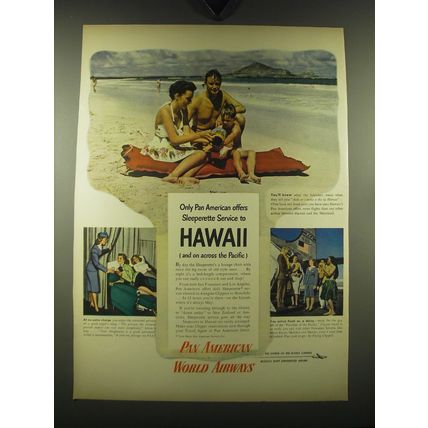 1948 Pan American World Airways Ad - Only Pan American offers sleeperette