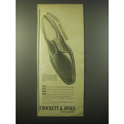 1965 Crockett & Jones Portree Shoes Ad - Sturdy walkers