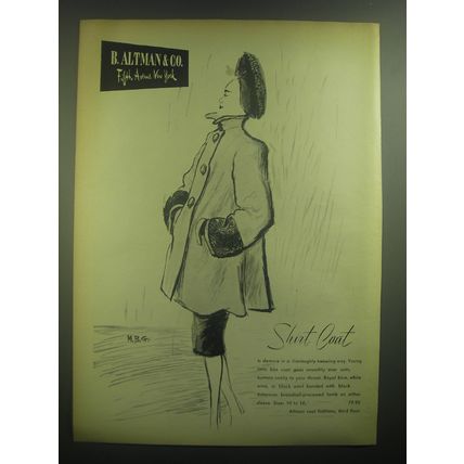 1945 B. Altman & Co. Coat Ad - Shirt Coat
