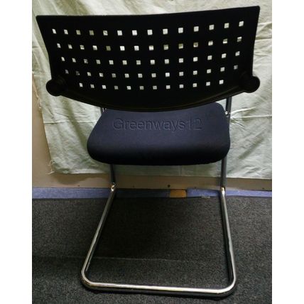 Vitra 41620100 Black Plastic Back Chrome Legs Black Fabric Seat Cantilever Chair