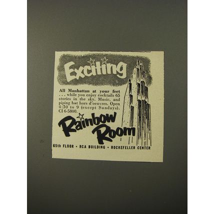 1954 Rainbow Room Ad - Exciting All Manhattan at your feet