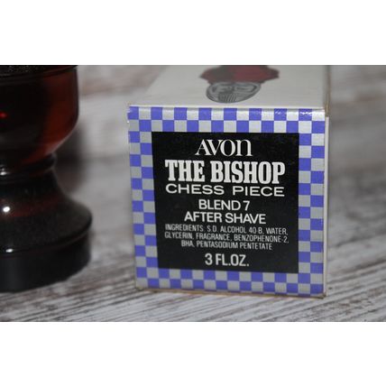 VTG AVON Blend 7 AFTER SHAVE Collectors Gift THE Bishop CHESS Set Piece 3oz NEW