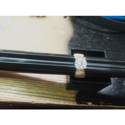 Gold Plated Clear CZ Solitaire Ring Size 8