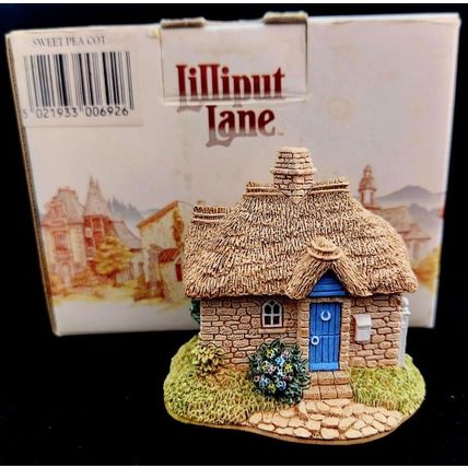 Lilliput Lane Sweet Pea Cot Thatched Cottage Collectable Vintage Ornament