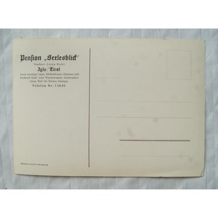 vintage postcard Pension Serlesblid Tirol