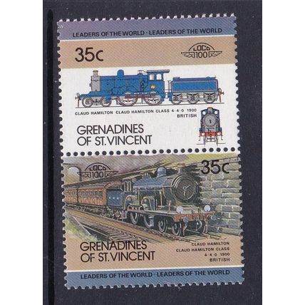 GRENADINE OF ST VINCENT 1984 LEADER OF WORLD TRAIN 1st SERIES 35c PAIR MNH