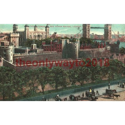 Tower & Tower Bridge, London, England, Postcard 1906